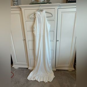 Long White Halter Dress